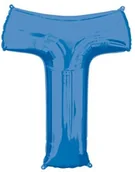 Balony i akcesoria - AMSCAN Balon foliowy niebieska litera T - 66 x 81 cm - 1 szt. 3543901 - miniaturka - grafika 1