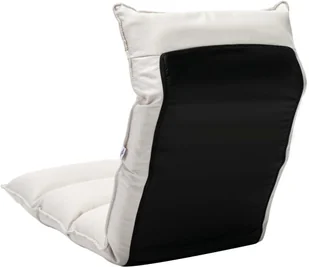 vidaXL Składane krzesło podłogowe, kremowe, tkanina vidaXL - Pufy i podnóżki - miniaturka - grafika 4