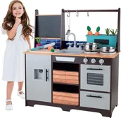 Zabawki AGD - EcoToys Duża drewniana kuchnia dla dzieci akcesoria 2028 - miniaturka - grafika 1