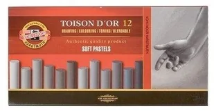 Koh-I-Noor Pastele suche Toison DOr 12 sztuk odcienie szarości - Przybory szkolne - miniaturka - grafika 2