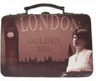 Pudła i pojemniki do przechowywania - Kleiber 91987 walizka do przechowywania London Golden 20 mała walizka do przechowywania, Box, drewno, brązowy, 30 X 11, 5 x 18 cm 91987 - miniaturka - grafika 1