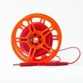 Przewody elektryczne - Conotech 30 m czerwony do pomiaru uziemień na szpuli (wtyki bananowe) WAPRZ030REBBSZ - miniaturka - grafika 1