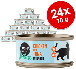 Cosma Megapakiet Nature 48 x 70 g Tuńczyk z całymi sardelkami - Mokra karma dla kotów - miniaturka - grafika 2
