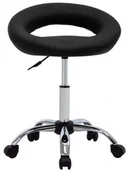 Fotele i krzesła biurowe - Czarny fotel obrotowy bez oparcia R4-P38 - miniaturka - grafika 1