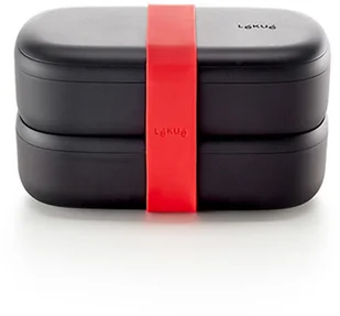 Lekue To Go Limited 1 L Czarny Lunch Box Dwukomorowy Plastikowy W96h - Lunch boxy - miniaturka - grafika 2