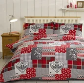 Pościel dla dzieci - Alpine Patchwork Alpine patchwork płatek śniegu delikatna flanelowa Thermo 100% bawełna Biber Quilt poszewka na kołdrę Zestaw 12397693 - miniaturka - grafika 1