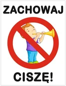 Systemy ekspozycyjne i znaki informacyjne - Naklejka ZACHOWAJ CISZĘ ZB031 - miniaturka - grafika 1