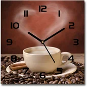 Zegary - Zegar szklany na ścianę Aromatyczna kawa - miniaturka - grafika 1