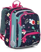 Plecaki szkolne i tornistry - Topgal Niebieski tornister szkolny z kwiatkami BEBE 21001 G - miniaturka - grafika 1