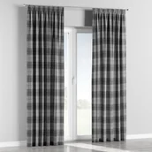 Zasłony - Dekoria Zasłona na taśmie marszczącej 1 szt. krata szaro-grafitowa 1szt 130 × 260 cm Edinburgh 300-115-75 - miniaturka - grafika 1