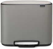 Kosze na śmieci - Brabantia Kosz na śmieci Bo pedałowy 3 x 11 l jasnoszary 121524 - miniaturka - grafika 1
