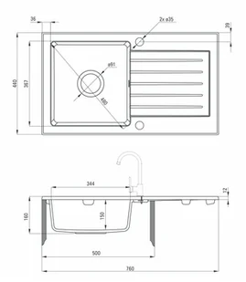 Deante Zorba ZQZ S113 - Zlewozmywaki - miniaturka - grafika 3