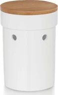 Pojemniki na przyprawy - Kela garnek na czosnek, Salena, ceramika z bambusową pokrywką, wys. 17 cm, 12066, biały/drewno 12066 - miniaturka - grafika 1