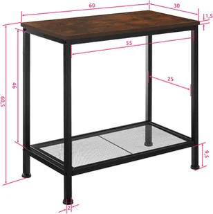 tectake Stolik boczny Filton - industrialny ciemny 404273 - Ławy i stoliki kawowe tectake Stolik boczny Filton - industrialny ciemny 404273 - Ławy i stoliki kawowe - miniaturka - grafika 6