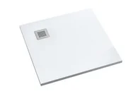 Brodziki prysznicowe - Schedpol Brodzik kwadratowy KALAIT SMOOTH WHITE 80x80x3,5 z systemem STABILSOUND PLUS 3.3100-M2 GRATIS SYFON VIEGA 90mm - miniaturka - grafika 1