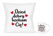 Kubki - Kubek + Poduszka Dzień Dobry Kocham Cię, Prezent - miniaturka - grafika 1