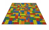 Dywany dla dzieci - DYWAN DZIECIĘCY KLOCKI KOLOROWE 200x200cm EFEKT 3D - miniaturka - grafika 1