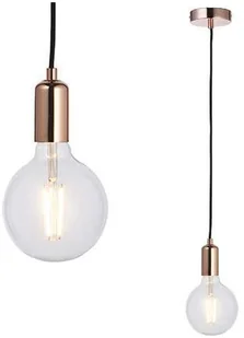 Endon Wisząca LAMPA loft STUDIO 76578 Endon metalowa OPRAWKA na żarówkę ZWIS industrialny miedziany czarny 76578 - Lampy sufitowe - miniaturka - grafika 5