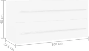 VidaXL Lumarko Szafka pod umywalkę, biała, 100 x 38,5 x 48 cm, pyta wiórowa 804719 VidaXL - Meble łazienkowe - miniaturka - grafika 7