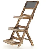 Kwietniki - Drewniany stojak na kwiaty KWIETNIK drabinka półka kolor Naturalny - miniaturka - grafika 1