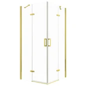 Kabiny prysznicowe - Novoterm Kabina prysznicowa kwadratowa 90x90 Flow Gold FLOW 90 GOLD - miniaturka - grafika 1