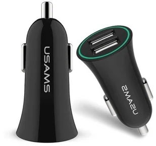 Usams Car Charger 2x USB 2.1A Trumpet czarny (21CHGC01) - Ładowarki samochodowe - miniaturka - grafika 2