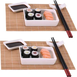 EH Excellent Houseware Zestaw do serwowania sushi dla 2 osób z bambusową matą 210000660 - Inne naczynia kuchenne - miniaturka - grafika 9