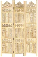 Parawany - vidaXL Parawan 3-panelowy, ręcznie rzeźbiony, 120x165 cm, drewno mango vidaXL - miniaturka - grafika 1