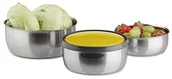 Miski i półmiski - Relaxdays zestaw miska z pokrywką, 3-częściowy, mają różne rozmiary, stal nierdzewna, kuchnia, piknik, przechowywaniu 10020837_48 - miniaturka - grafika 1