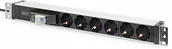 Pudełka i akcesoria na płyty CD - DIGITUS 1U aluminiowy PDU, do montażu w szafie 6-krotne gniazdo bezpieczeństwa, 16 A, 4000 W, 250 VAC 50/60 Hz, DN-95417 - miniaturka - grafika 1