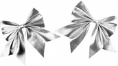 Ozdoby bożonarodzeniowe - Arpex Kokardy srebrne metaliczne - 2 szt. BN0479SRE - miniaturka - grafika 1