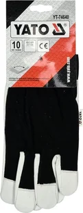 Yato RĘKAWICE OCHRONNE BAWEŁNA SKÓRA ROZM 10 YT-74640 - Rękawice robocze - miniaturka - grafika 2