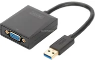 Inne akcesoria audio-wideo - Digitus DA-70840 przejściówka USB 3.0 VGA Czarny, Adapter 4016032390725 - miniaturka - grafika 1