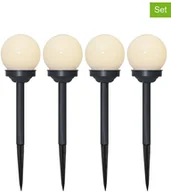 Lampy ogrodowe - Star Trading STAR Trading Solarne lampy ogrodowe LED (4 szt.) w kolorze czarno-białym - wys. 27 cm - miniaturka - grafika 1