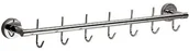 Wieszaki łazienkowe - Merida Wieszak łazienkowy z 7 haczykami mosiądz chromowany - miniaturka - grafika 1