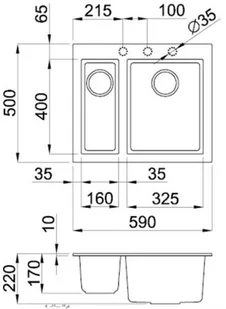 Elleci Quadra 150 (nakładany) 62 Bianco antico - Zlewozmywaki - miniaturka - grafika 3