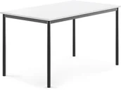 Meble do szkół i przedszkoli - AJ Produkty Biurko SONITUS, 1400x800x760 mm, biały laminat, antracyt - miniaturka - grafika 1