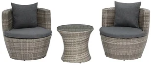 Beliani Zestaw mebli balkonowych rattanowy szary CAPRI - Fotele i krzesła ogrodowe - miniaturka - grafika 2