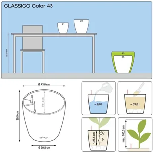Lechuza Donica Classico Color 43 ALL-IN-ONE, muszkatołowa, 13243 - Donice - miniaturka - grafika 8