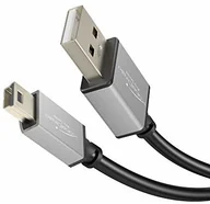 Kable USB - KabelDirekt przewód mini USB 2.0 1m (przewód do transmisji danych z dużą szybkością i ładowania, przeznaczony do dysków twardych z gniazdem mini USB; czarny/gwiezdna szarość) PRO Series 4260414845086 - miniaturka - grafika 1
