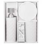 Akcesoria łazienkowe - AWD Interior interior Komplet łazienkowy SWAN biały AWD1501 - miniaturka - grafika 1