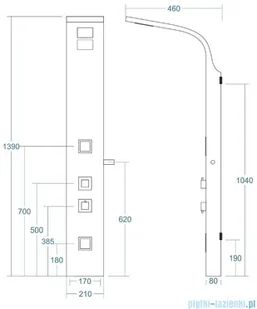 Corsan Bao czarny drewno bambusowe B-022TBC | - Panele prysznicowe - miniaturka - grafika 2