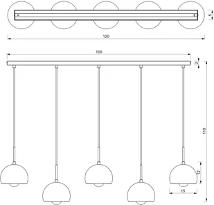 Euluna Lampa wisząca Cool, 5-punktowa długa, czarna - Lampy sufitowe - miniaturka - grafika 2