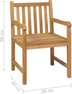 vidaXL 5-cz. zestaw mebli ogrodowych, lite drewno tekowe 3059943 - Meble ogrodowe - miniaturka - grafika 27