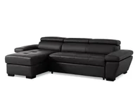 Narożniki - Vente-Unique Sofa narożna rozkładana ze skóry JONOVA - Antracytowy - Narożnik lewostronny - miniaturka - grafika 1