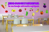 Pomoce naukowe - Naklejka: Jedz owoce i warzywa to na twoje zdrowie wpływa ED075 - miniaturka - grafika 1