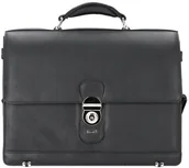 Torby na laptopy - ALASSIO Monza Torba biznesowa skórzana 38 cm przegroda na laptopa schwarz 47127 - miniaturka - grafika 1