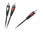 Kable - CABLETECH Kabel wtyk jack 3.5 - 2RCA 1.0m Eco-Line LEC-KPO4004-1.0 - miniaturka - grafika 1
