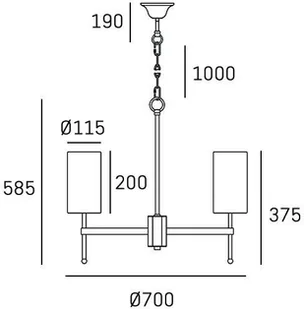 CosmoLight DENVER P06970WH AU żyrandol 6x40W/E14 P06970WH AU - Lampy sufitowe - miniaturka - grafika 4