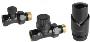 Ferro Zestaw termostatyczny prosty, czarny ZTM30BL - Głowice termostatyczne - miniaturka - grafika 2